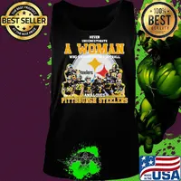 Never underestimate a woman who understands football and loves pittsburgh steelers signatures s Tank top