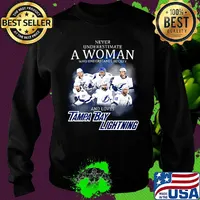 Never underestimate a woman who understands hockey and loves tampa bay lightning logo s Sweater