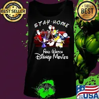 Nightmare characters sitting sofa stay home and watch disney movies s Tank top