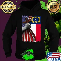 North carolina american flag cross happy independence day s Hoodie