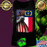 North carolina american flag cross happy independence day s Tank top