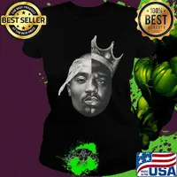 Notorious big biggie smalls x tupac shakur 2pac thug life poster s Ladies tee