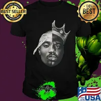 Notorious big biggie smalls x tupac shakur 2pac thug life poster shirt