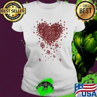 Oklahoma Sooners three wolves heart s Ladies tee