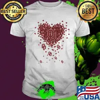 Oklahoma Sooners three wolves heart shirt