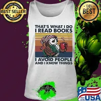 Owl That's What I do I read books I avoid people and I know things Vintage retro s Tank top