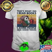 Owl That's What I do I read books I avoid people and I know things Vintage retro shirt