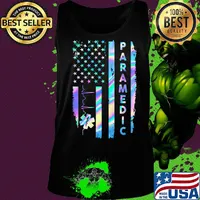 Paramedic American Flag Independence Day Shirt Tank top