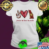Peace love cocks diamond s Ladies tee
