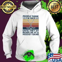 people thing i nice until they sit beside me at a hockey game vintage retro s Hoodie