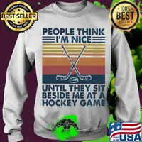 people thing i nice until they sit beside me at a hockey game vintage retro s Sweater