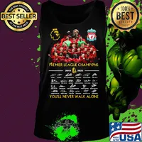 Premier league champions 2019 2020 liverpool football club you'll never walk alone signatures s Tank top