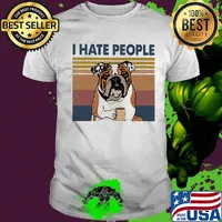 Pug i hate people vintage retro shirt