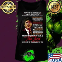 Pulp fiction the path of the righteous man is beset on all sides by the inequities of the selfish and the tyranny of evil man the lord s Tank top