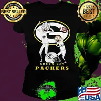 Rick and morty green bay packers football players s Ladies tee