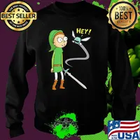 Rick and morty hold sword hey s Sweater
