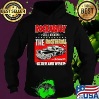 Rockabilly still kickin the rock n roll the original 50s older and wiser car s Hoodie