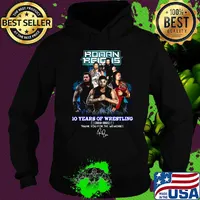 Roman reigns 10 years of wrestling 2010 2020 smoke thank you for the memories signature s Hoodie
