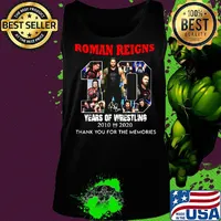 Roman reigns 10 years of wrestling 2010 2020 thank you for the memories signature s Tank top