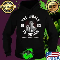 Scarface 80s gangster crime movie the world 1983 is yours money power respect s Hoodie
