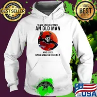 Scuba diving never underestimate an old woman who loves underwater hockey sunset s Hoodie