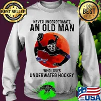 Scuba diving never underestimate an old woman who loves underwater hockey sunset s Sweater