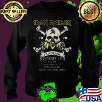 Skull iron maiden 2020 pandemic covid-19 in case of emergency cut this shirt and use it as toilet paper s Sweater