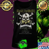 Skull iron maiden 2020 pandemic covid-19 in case of emergency cut this shirt and use it as toilet paper s Tank top