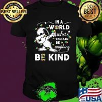 Snoopy autism awareness in a world where you can be anything be kind shirt