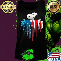 Snoopy heart america 4th of july independence day s Tank top