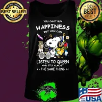 Snoopy You can’t buy happiness but you can listen to Queen and it’s almost the same thing s Tank top