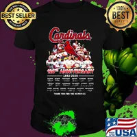 St. Louis cardinals 128th anniversary 1892 2020 thank you for the memories signatures shirt