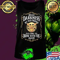 Star wars baby yoda hello darkness my old friend i’ve come to drink with you again s Tank top