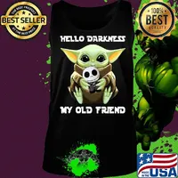 Star wars baby yoda hug jack skellington hello darkness my old friend s Tank top