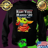 Star wars baby yoda the child mando 2020 this is the way american flag s Sweater