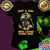Star wars darth vader just a girl who loves dark side flowers s Ladies tee