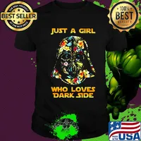 Star wars darth vader just a girl who loves dark side flowers shirt