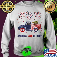 Star wars darth vader yoda driving car firework america 4th of july independence day s Sweater