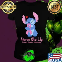 Stich never one up breast cancer awareness s Ladies tee