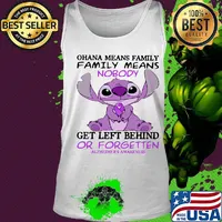 Stitch ohana means family means nobody gets left behind or forgotten alzheimer's awareness s Tank top