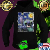 Stitch starry night van gogh s Hoodie