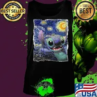 Stitch starry night van gogh s Tank top