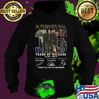 Supernatural 15 years of release 2005 2020 thank you for the memories signatures s Hoodie