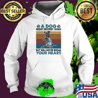 Tattoos I love mom a dog paw might destroy your shoes but will never break your heart vintage retro s Hoodie