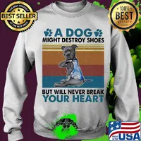 Tattoos I love mom a dog paw might destroy your shoes but will never break your heart vintage retro s Sweater