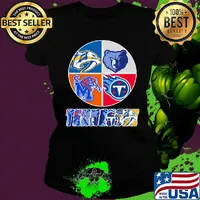 Tennessee nashville predators memphis tigers memphis grizzlies and tennessee titans logo s Ladies tee