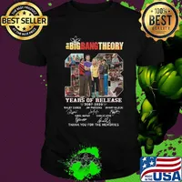 The big bang theory 13 years of release 2007 2020 thank you for the memories signatures shirt