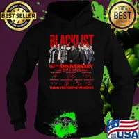 The blacklist 07th anniversary 2013 2020 thank you for the memories signatures s Hoodie