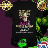 The charlie daniels band 1936 2020 thank you for the memories signature stars shirt