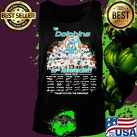 The dolphins 55th anniversary 1966 2021 thank you for the memories signatures s Tank top